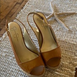 Jessica Simpson Light brown leather Wedge